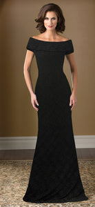 Jasmine K178016X1 Black Off the Shoulder Lace Long Gown