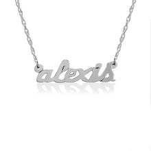 Load image into Gallery viewer, 14KT Gold or Sterling Petite Lowercase Nameplate Necklace
