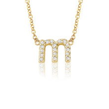 Load image into Gallery viewer, Petite 14K Gold and Diamond Lower case Initial

