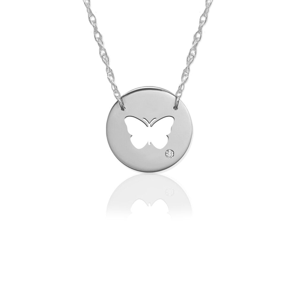 Butterfly Disc Icon with Diamond Accent