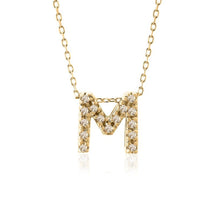 Load image into Gallery viewer, Single Initial Micro Pave Diamond Necklace
