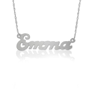 Small Script Nameplate Necklace