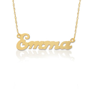 Small Script Nameplate Necklace